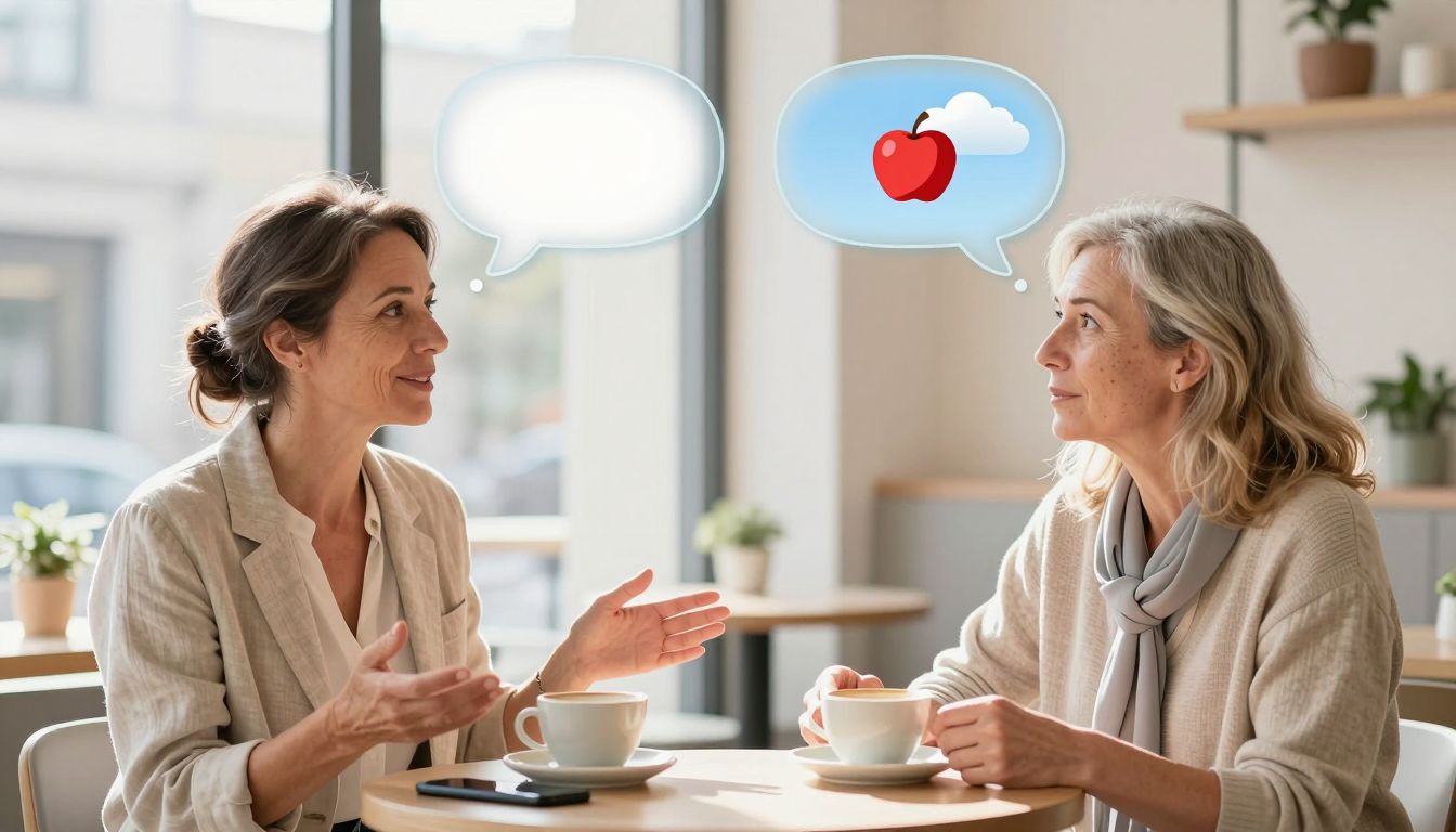 two women in a cafe