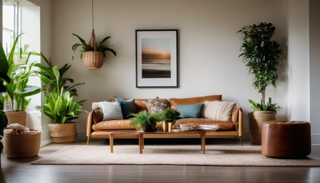 Adult evaluating home decor in sunlight